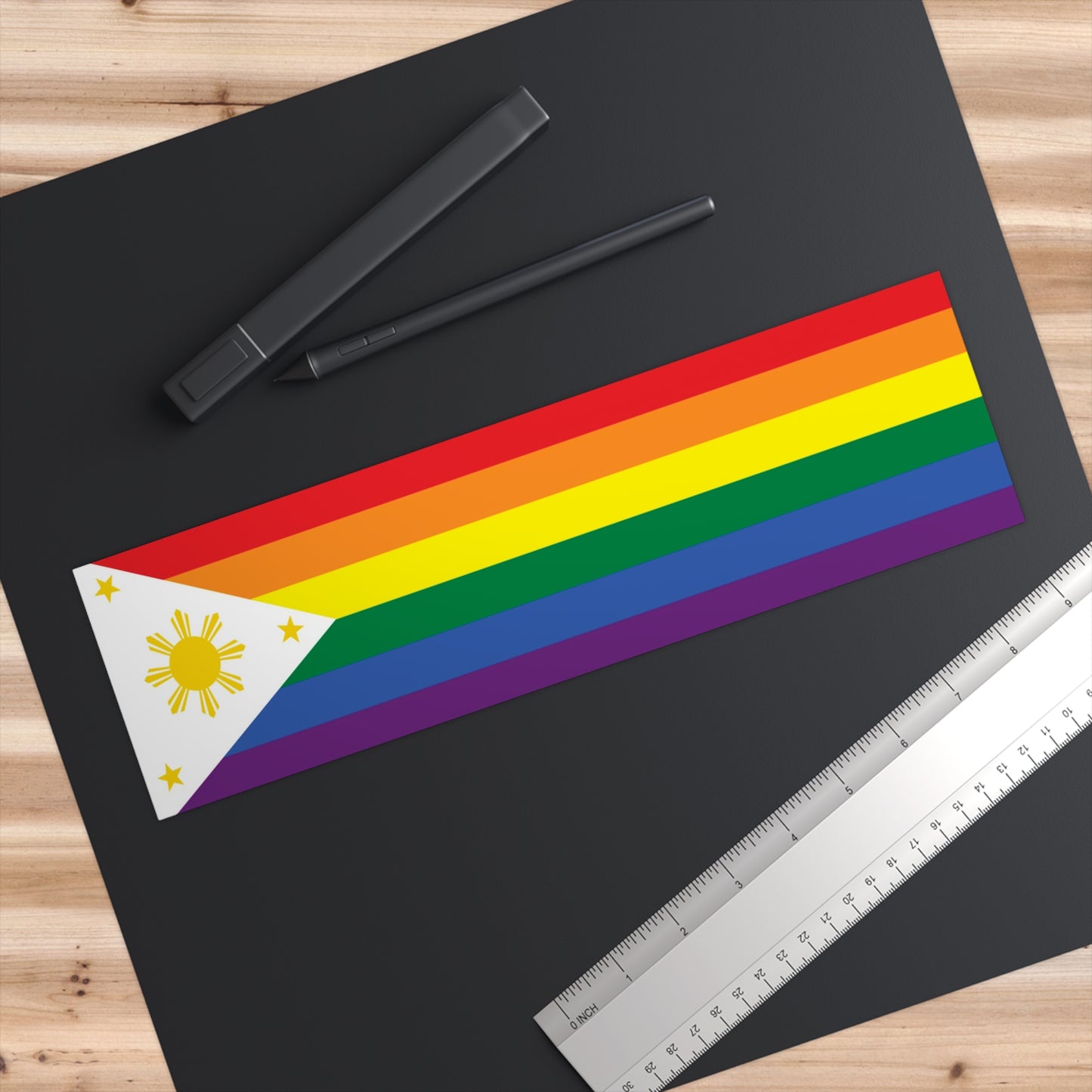 Filipino Pride Flag -Bumper Stickers Pt 5006