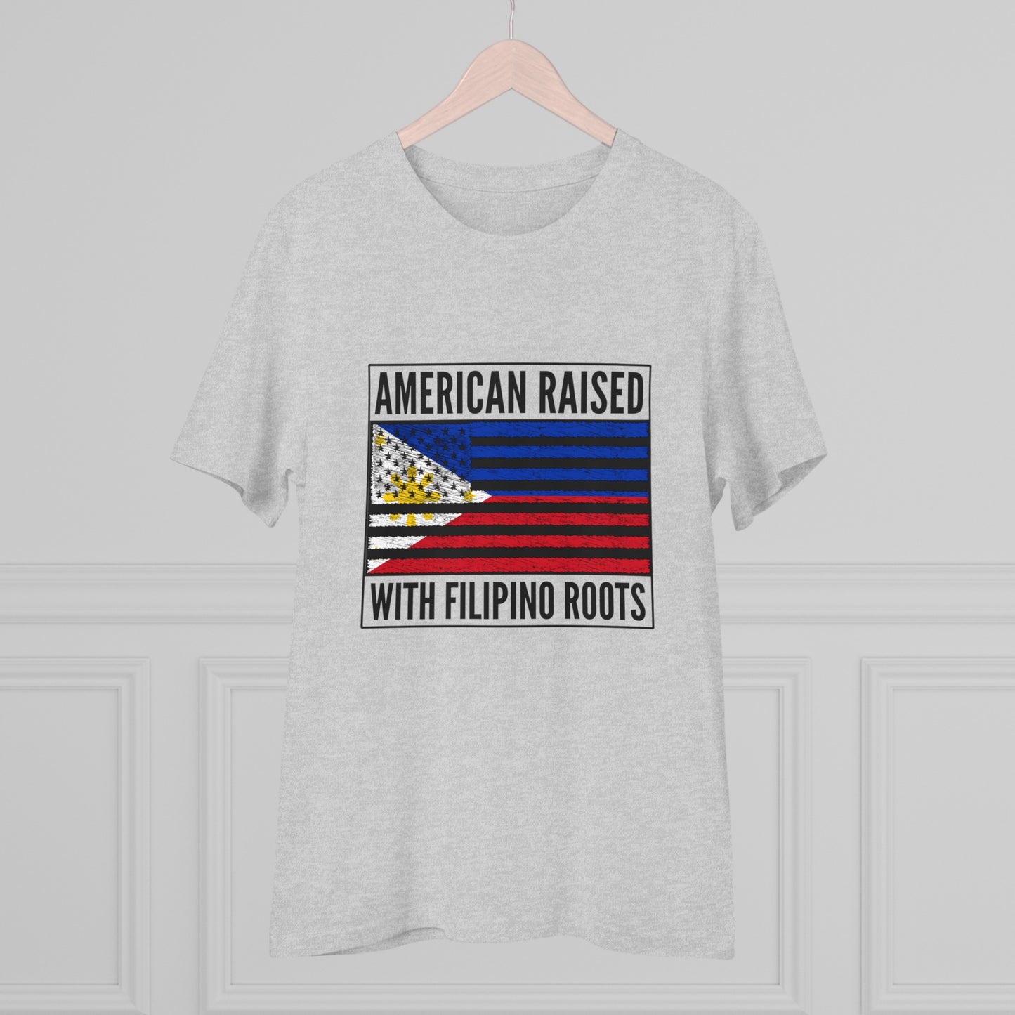 American Raised with Filipino Roots Flag - Organic Unisex Classic T-Shirt PT 1027