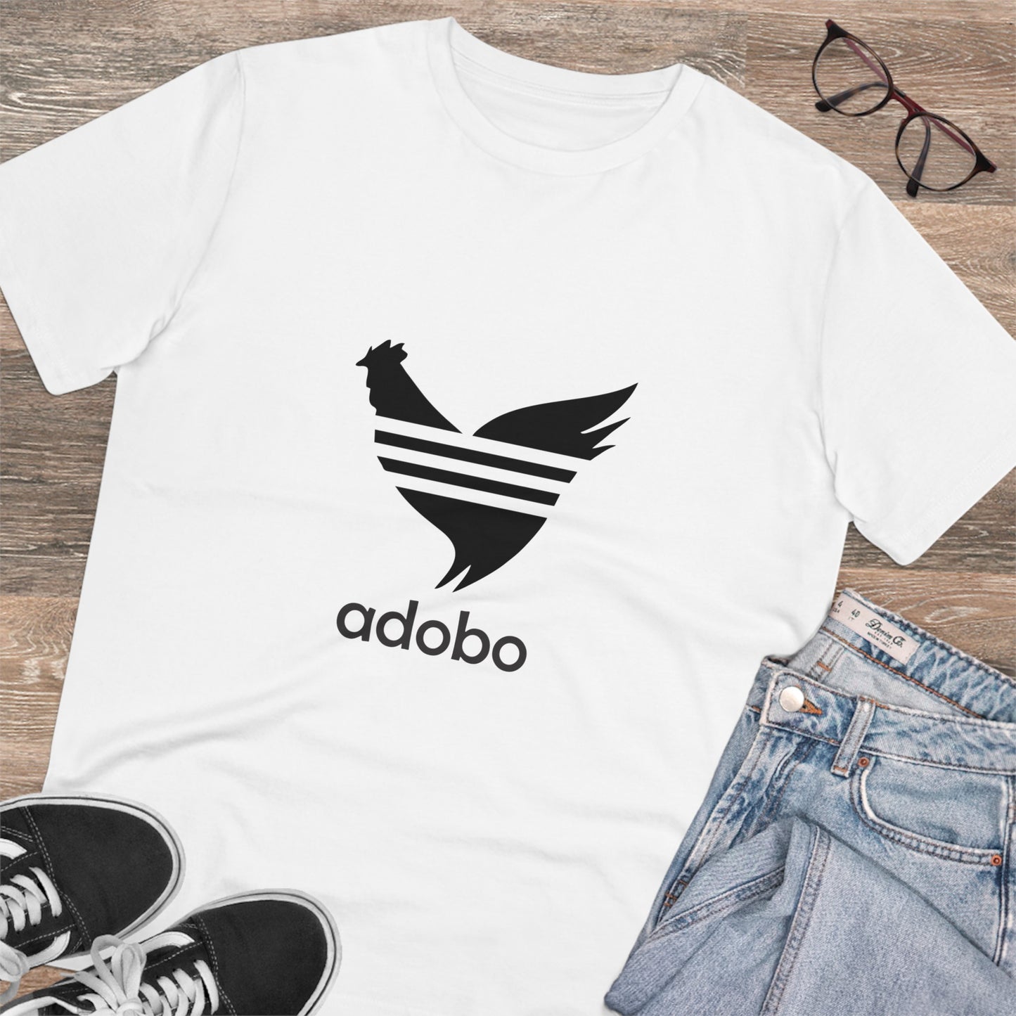 Adobo Logo (white) Organic Unisex Classic T-Shirt PT1006