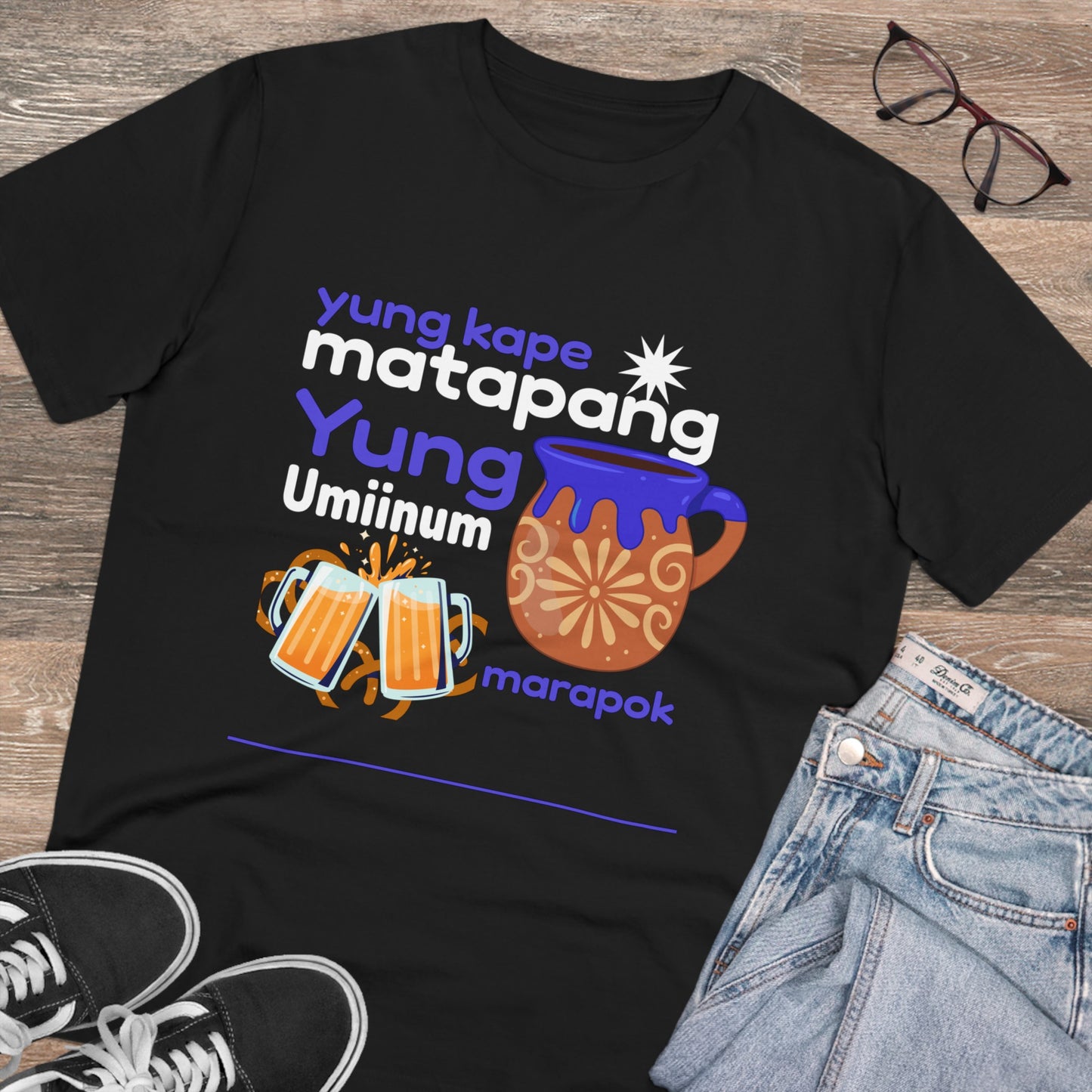 yung kape matapang yung umiinom marupok -Organic T-shirt PT 1065