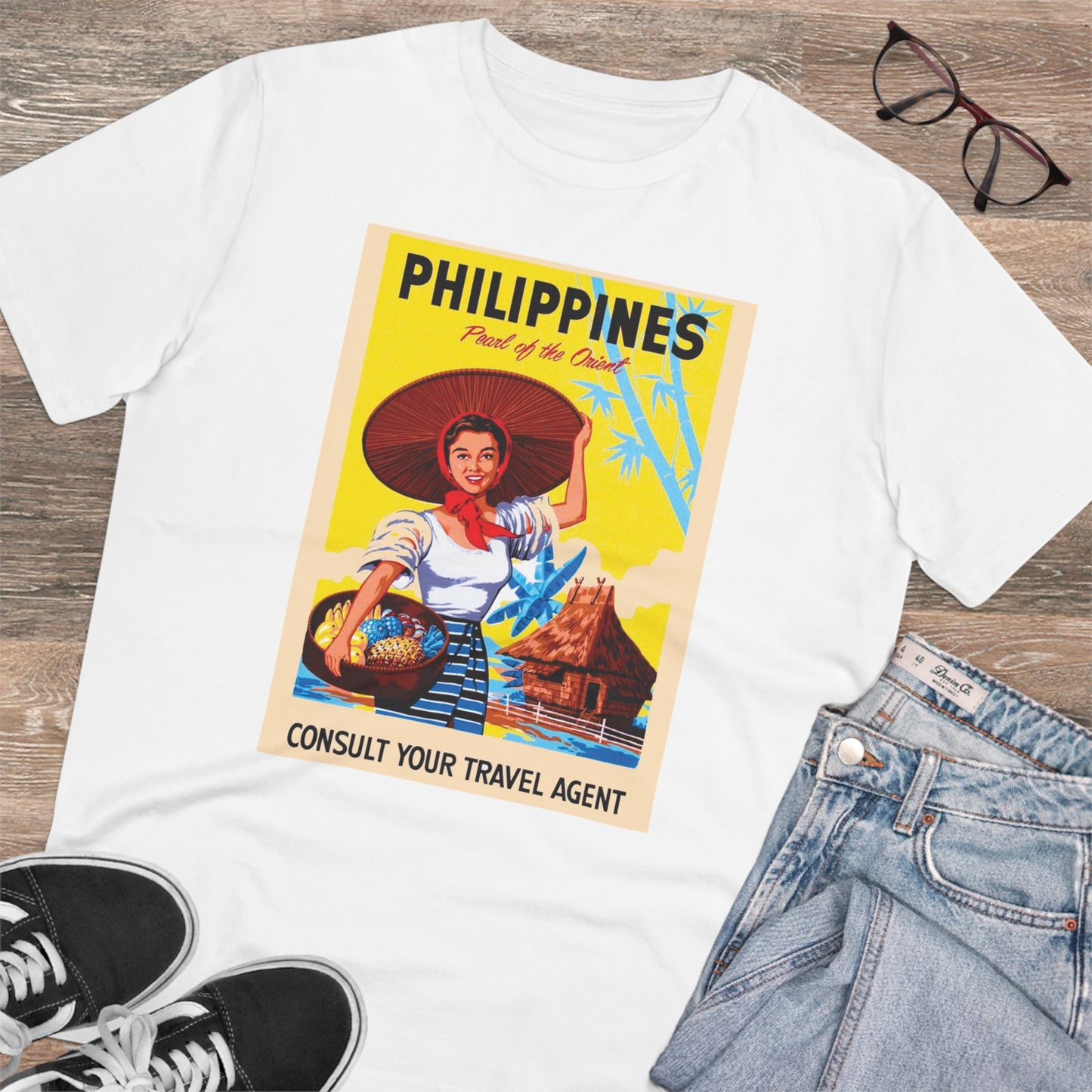 Philippines Pearl of the Orient Nostalgic Poster - Organic T-shirt PT1021