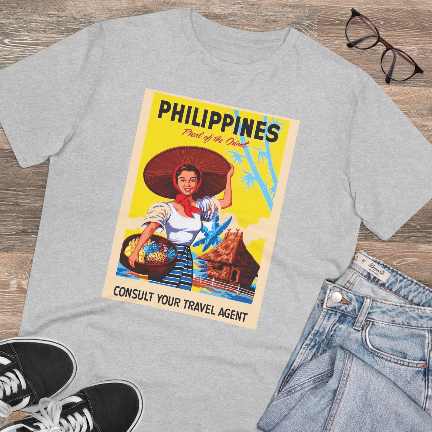 Philippines Pearl of the Orient Nostalgic Poster - Organic T-shirt PT1021