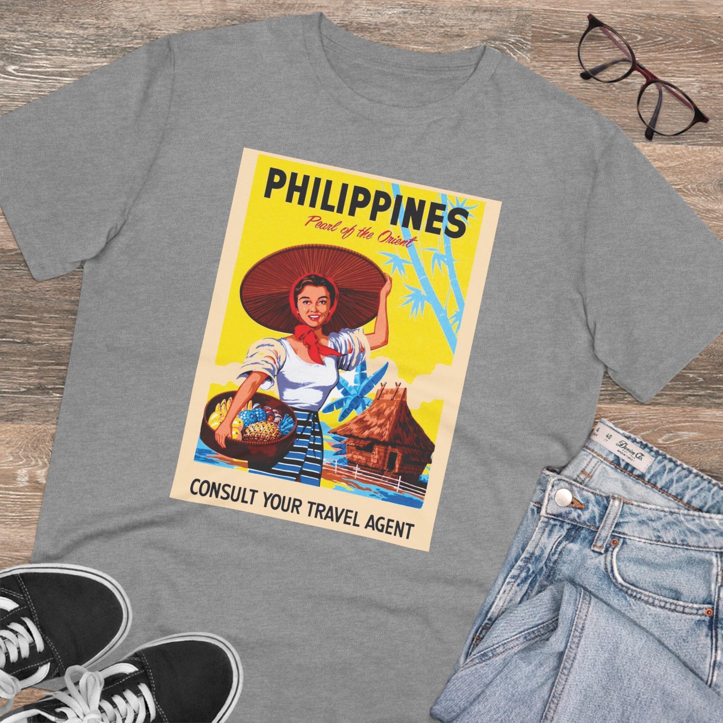 Philippines Pearl of the Orient Nostalgic Poster - Organic T-shirt PT1021