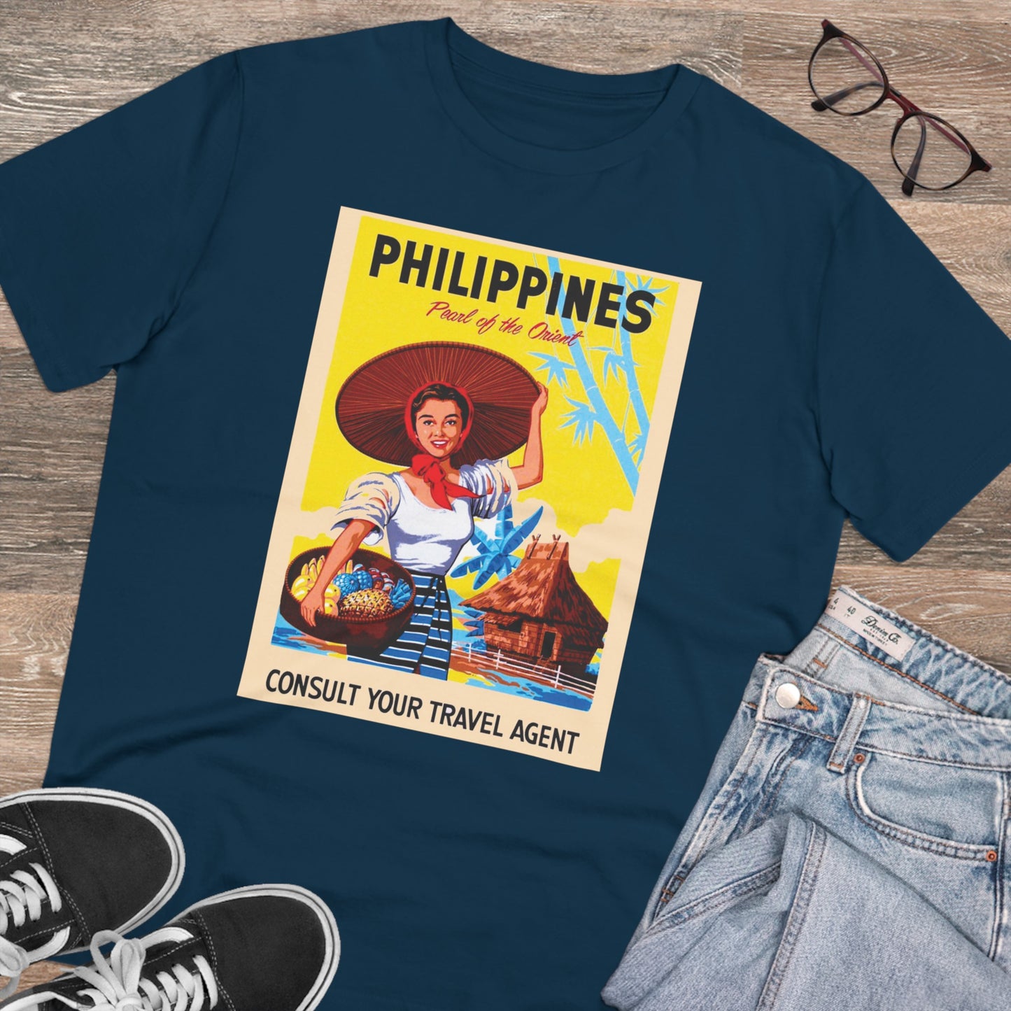 Philippines Pearl of the Orient Nostalgic Poster - Organic T-shirt PT1021