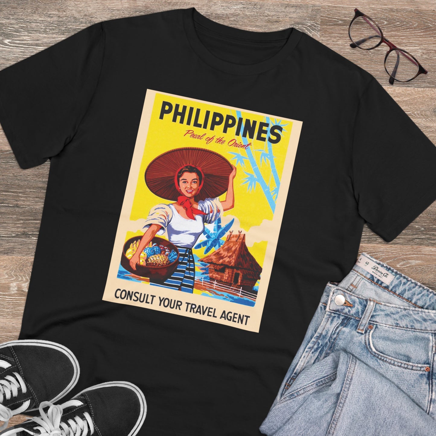 Philippines Pearl of the Orient Nostalgic Poster - Organic T-shirt PT1021