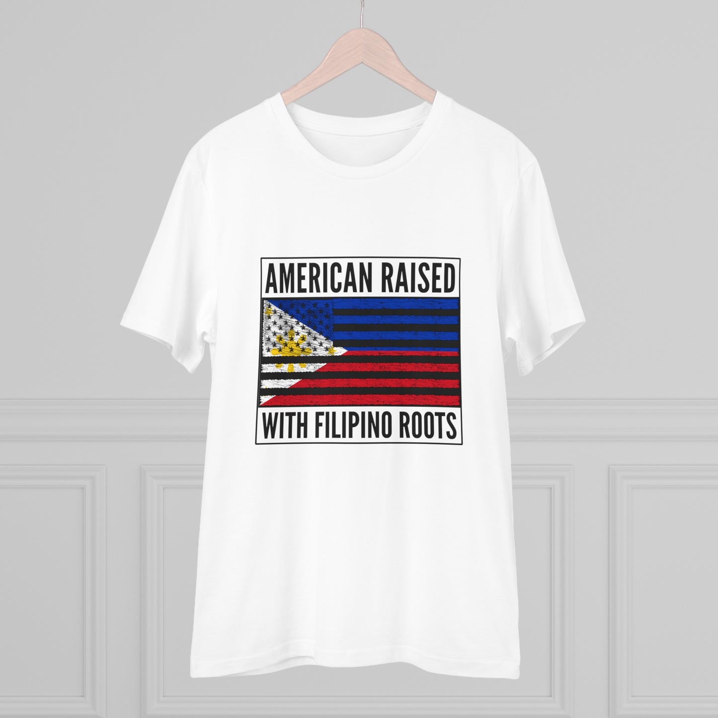 American Raised with Filipino Roots Flag - Organic Unisex Classic T-Shirt PT 1027